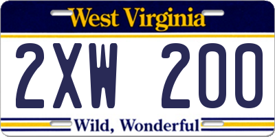 WV license plate 2XW200