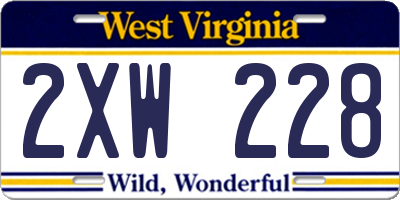 WV license plate 2XW228