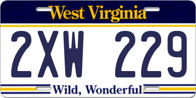 WV license plate 2XW229