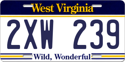 WV license plate 2XW239