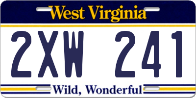 WV license plate 2XW241