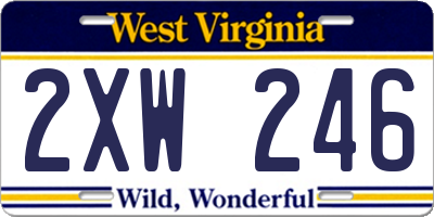 WV license plate 2XW246