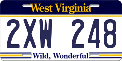 WV license plate 2XW248