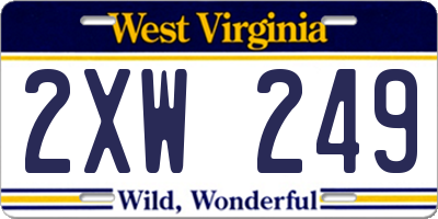 WV license plate 2XW249