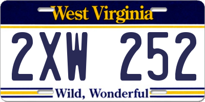 WV license plate 2XW252