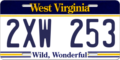 WV license plate 2XW253
