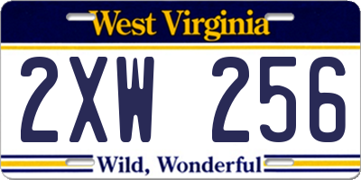 WV license plate 2XW256