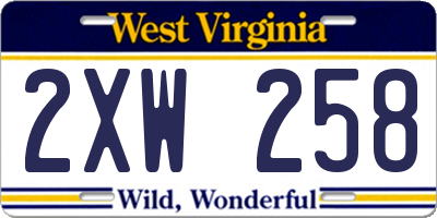 WV license plate 2XW258
