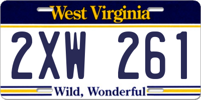 WV license plate 2XW261