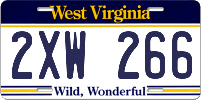 WV license plate 2XW266