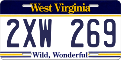 WV license plate 2XW269
