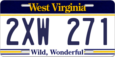 WV license plate 2XW271