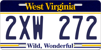 WV license plate 2XW272