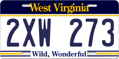 WV license plate 2XW273