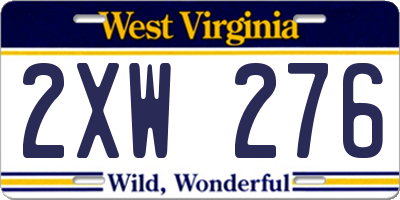 WV license plate 2XW276