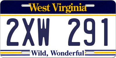 WV license plate 2XW291