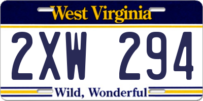 WV license plate 2XW294