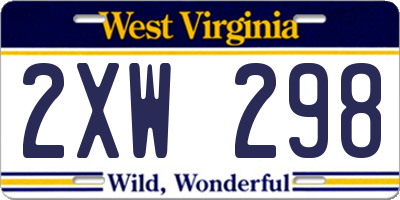 WV license plate 2XW298
