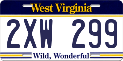 WV license plate 2XW299