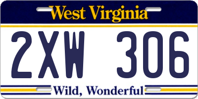 WV license plate 2XW306