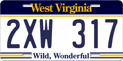 WV license plate 2XW317