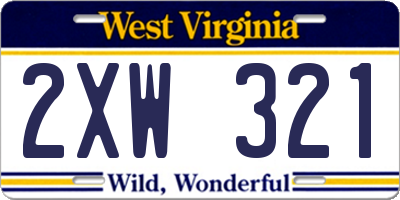 WV license plate 2XW321