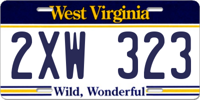 WV license plate 2XW323