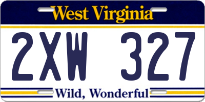 WV license plate 2XW327