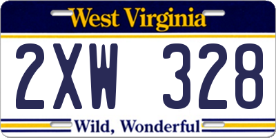 WV license plate 2XW328