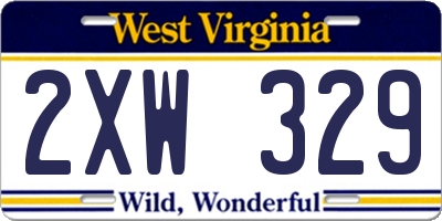 WV license plate 2XW329