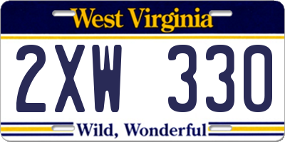 WV license plate 2XW330