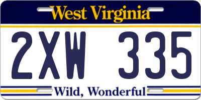 WV license plate 2XW335