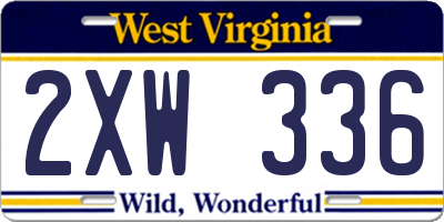 WV license plate 2XW336
