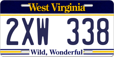 WV license plate 2XW338