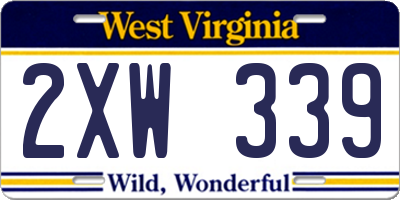 WV license plate 2XW339