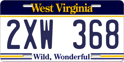 WV license plate 2XW368