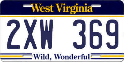 WV license plate 2XW369