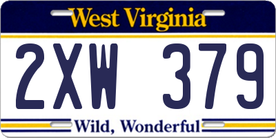 WV license plate 2XW379