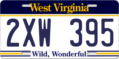 WV license plate 2XW395