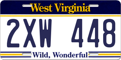 WV license plate 2XW448