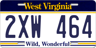 WV license plate 2XW464