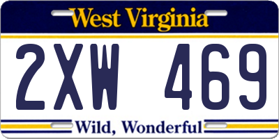 WV license plate 2XW469