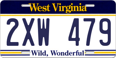 WV license plate 2XW479