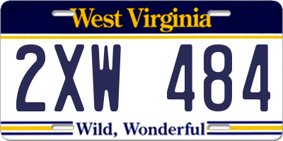 WV license plate 2XW484
