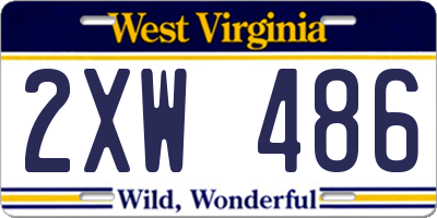 WV license plate 2XW486