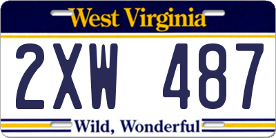 WV license plate 2XW487