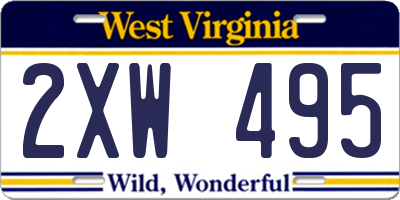 WV license plate 2XW495