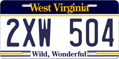 WV license plate 2XW504