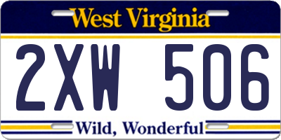 WV license plate 2XW506