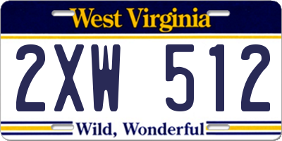 WV license plate 2XW512